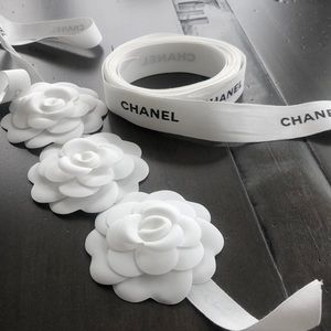 Authentic Chanel Ribbon and Camellia Gift Set